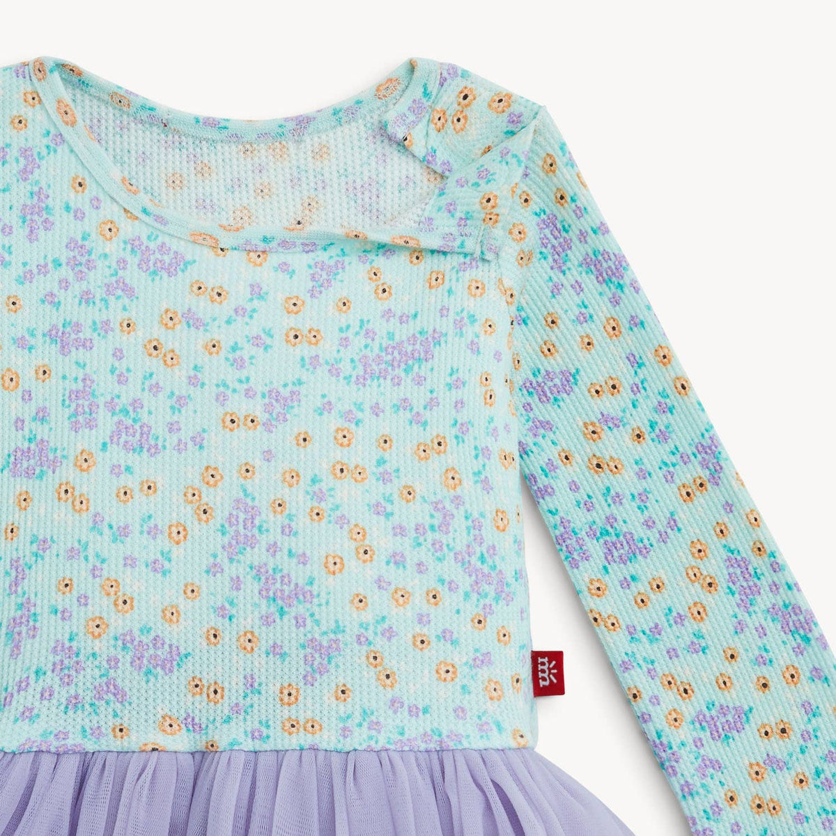 WAFFLE GREEN FLORAL GIRLS TUTU DRESS