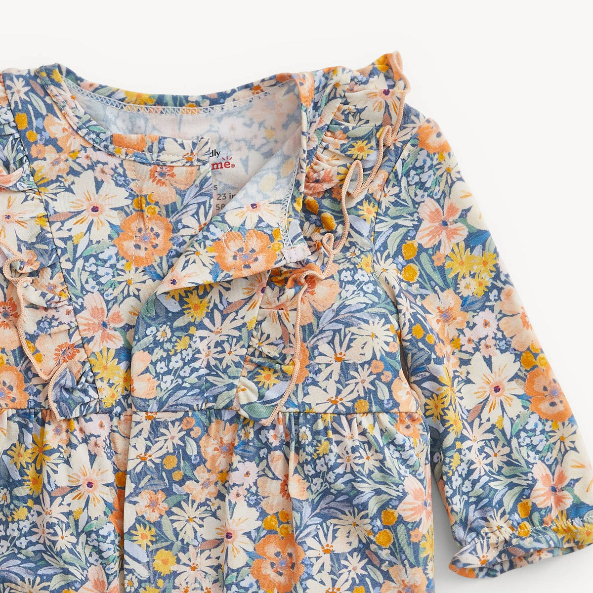 FLORA MODAL BABY GIRLS L/S RUFFLE ROMPER