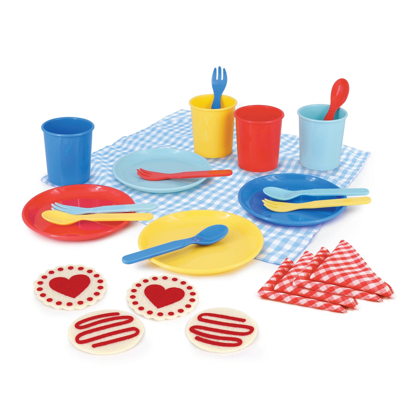 Bright Stripes - Deluxe Picnic Set 25 Pieces in Carry Case-Primary