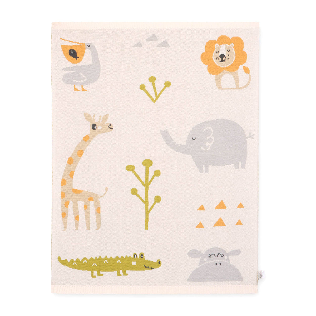 Viverano Organics - Jungle Friends - Jacquard Sweater Knit Baby Blankets