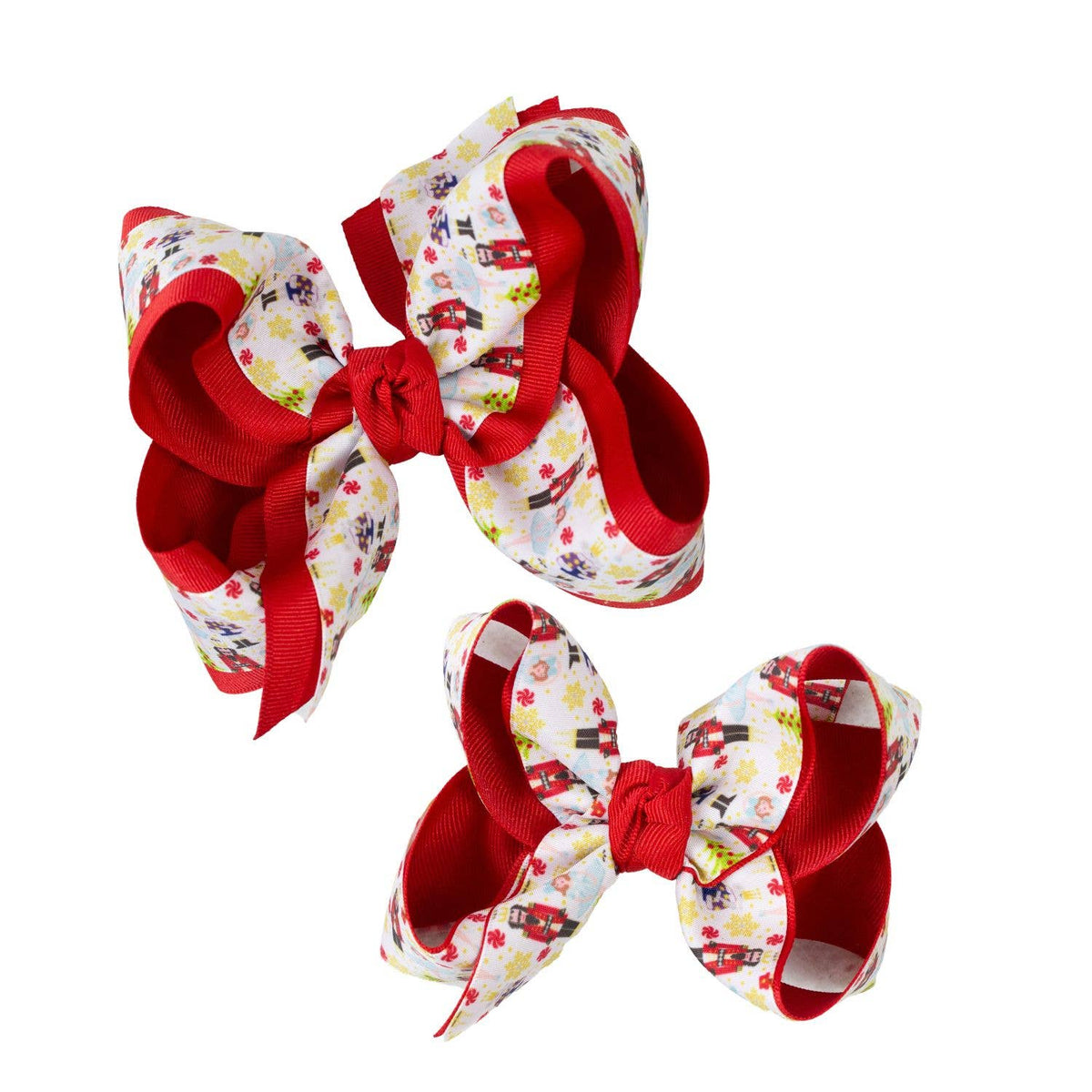 Layered Christmas Nutcracker Classic Bow on Alligator Clip