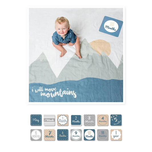 Baby's 1st Year Swaddle & Milestone Cards - Move Mountains