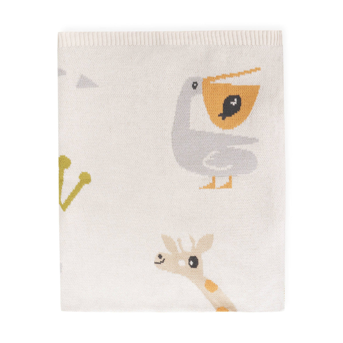 Viverano Organics - Jungle Friends - Jacquard Sweater Knit Baby Blankets