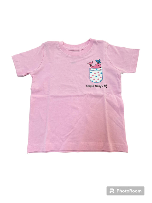 Whale Pocket Cape May NJ T-Shirt Pink
